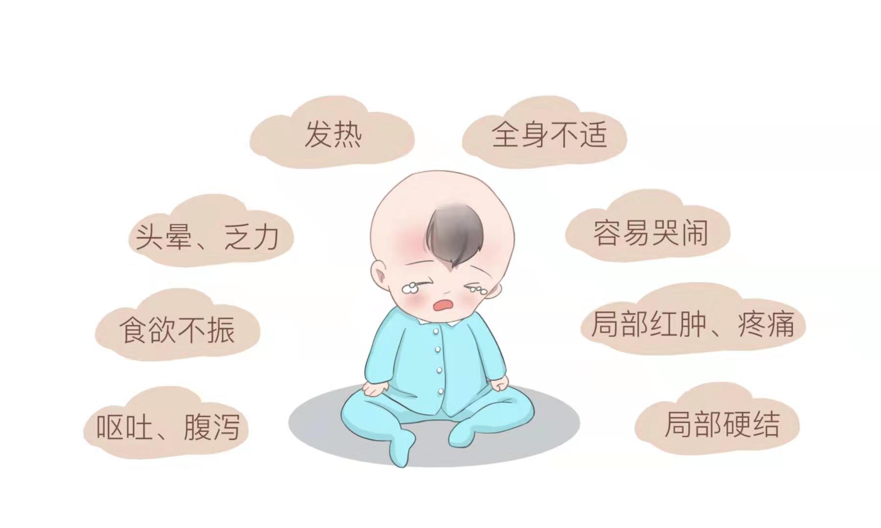 寶寶打完疫苗后出現(xiàn)發(fā)燒、接種部位紅腫怎么辦？
